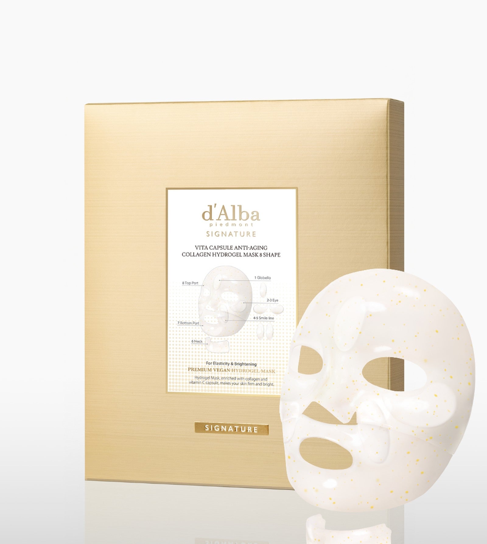 d'Alba Signature Vita Capsule Hydrogel Mask box with the eight-piece hydrogel mask